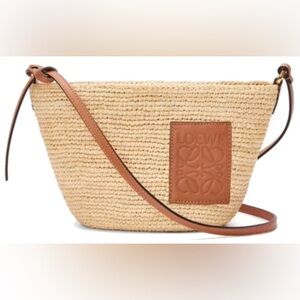 Loewe Slit Pouchette Raffia Crossbody Bag